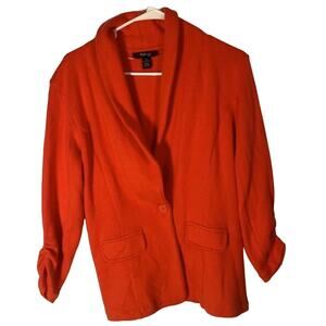 Style & Co. orange red sweater 3/4 sleeve petite large retro style